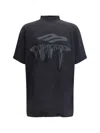 Balenciaga 3b Liquified Oversize T-shirt In Vintage Washed Black