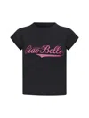 Balenciaga Printed Cropped T-shirt In Washed Black