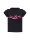 Balenciaga Printed Cropped T-shirt In Washed Black