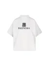 Balenciaga Cotton Tshirt With Logo Print In White