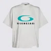 Balenciaga Icon Print Cropped Cotton T-shirt In White