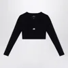 Balenciaga Black Activewear Top In Matt Nylon Blend Women In Black