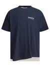 Balenciaga T-shirt Oversize In Cotone Blu  Uomo