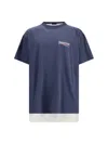 Balenciaga Men Double Political Campaign T-shirt In Blue
