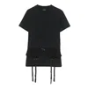 Balenciaga Women Black Crewneck T-shirt With Underwear Detail On The Waist In Cotton Woman In Black