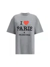 Balenciaga Grey Crewneck T-shirt With Maxi Logo Print On The Front In Cotton Woman In Grey