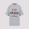 Balenciaga I Love Paris Logo T-shirt In Gray