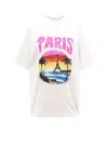 Balenciaga Graphic Printed Crewneck T-shirt In White/pink