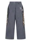Balenciaga Straight Leg Trousers Graphic Print In Gray