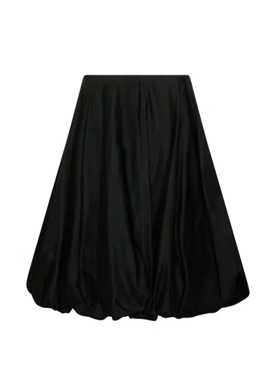 Balenciaga Sculptural Midi Skirt Pleated Technical Design In Black