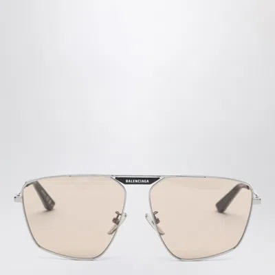 Balenciaga Tag 2.0 Navigator Light Brown Sunglasses