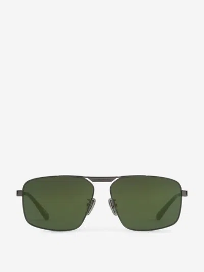 Balenciaga Tag 2.0 Navigator Sunglasses In Green
