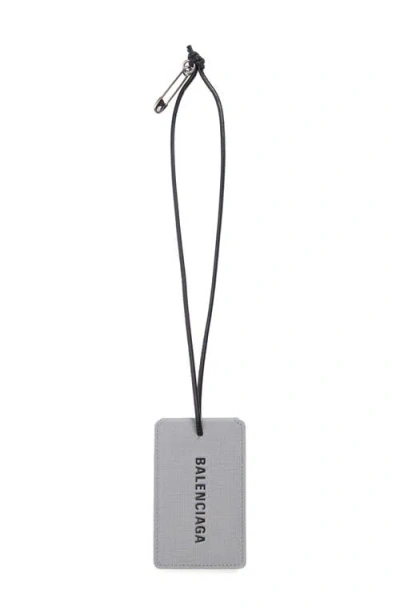Balenciaga Tag Logo Leather Card Case In 1160 Grey/black
