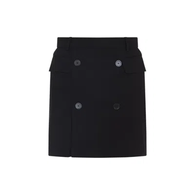 Balenciaga Tailored Black Skirt With Double-breasted Buttons