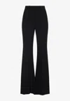 Balenciaga Women Black Fluid Viscose Flared Trousers In Black