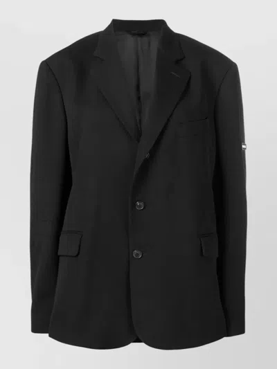 Balenciaga Tailored Jacket Nylon Silk Blend In Black