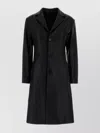 Balenciaga Tailored Leather Coat Featuring Notched Lapels In Black