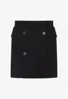 Balenciaga Tailored Black Skirt With Double-breasted Buttons In Black