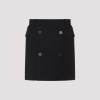 Balenciaga Women Viscose And Wool Twill Miniskirt In Black