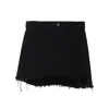 Balenciaga Distressed Asymmetric Mini Skirt In Black