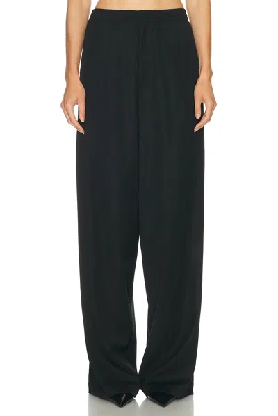 Balenciaga Loose Fit Viscose Trousers In Black