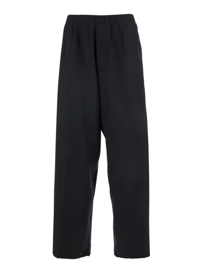 BALENCIAGA BLACK PANTS WITH ELASTIC WAIST IN WOOL MAN