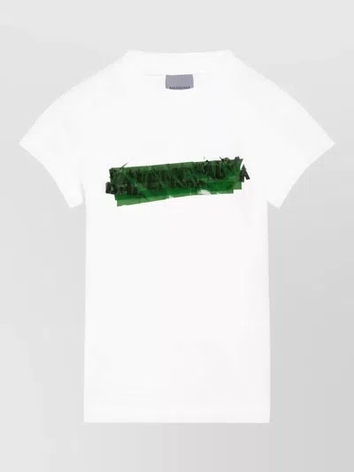 Balenciaga Messy Spray Distressed Logo-print T-shirt In White