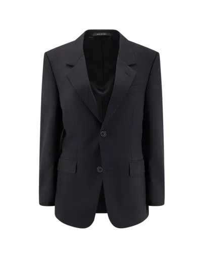 Balenciaga Single-breasted Wool Blazer In Black