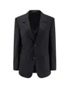 Balenciaga Single-breasted Wool Blazer In Black