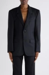 Balenciaga Tailored Wool Gabardine Jacket In Black