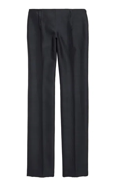 BALENCIAGA TAILORED WOOL-SILK STRAIGHT-LEG PANTS