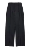 Balenciaga Tailored Wool-silk Wide-leg Pants In Black