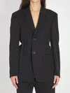 Balenciaga Tailored Wrap Wool Jacket Regular Fit In Black