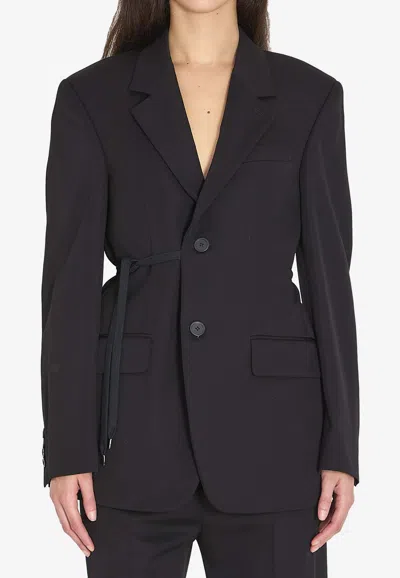 Balenciaga Black Wool Wrap Tailored Jacket