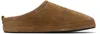 Balenciaga Men Camel Suede Alaska Ankle Slippers In 2200