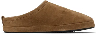 BALENCIAGA TAN ALASKA SLIPPERS