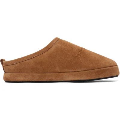 Balenciaga Tan Alaska Slippers In 2200 Brown/white
