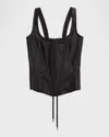 Balenciaga Zipped Spandex Corset Top In 1000 Black