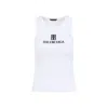 Balenciaga Ribbed Texture Sleeveless Tank Top In White