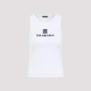 Balenciaga Women Ribbed Viscose Blend Tank Top In White