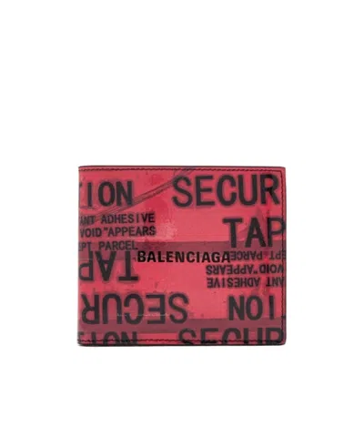 Balenciaga Tape Bi-fold Wallet In Red