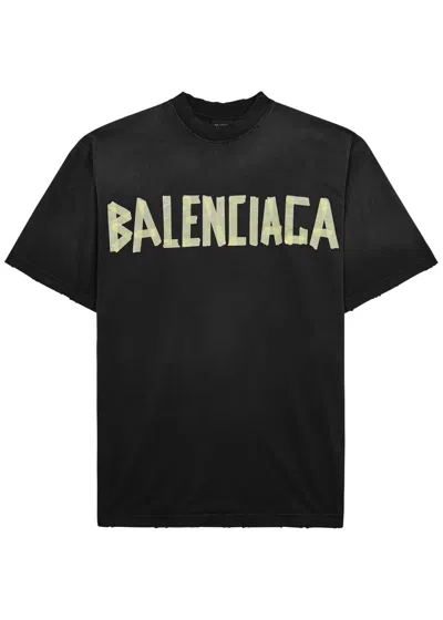 Balenciaga Logo-print T-shirt In 1055 -washed Black