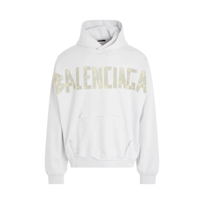 BALENCIAGA TAPE LOGO RIPPED POCKET HOODIE