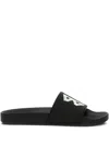 Balenciaga Tape-logo Slides In Black