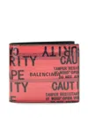 Balenciaga Tape Type Square Folded Wallet In Pink