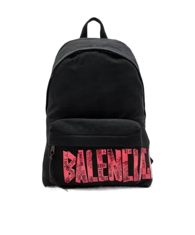 Balenciaga Tape Type Backpack In Black