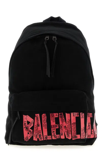 Balenciaga 'tape Type' Backpack In Black