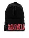 Balenciaga Logoed Explorer Backpack In Black