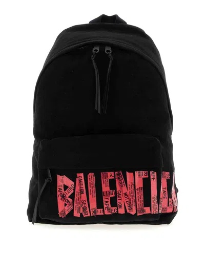 Balenciaga Tape Type Backpack In Black