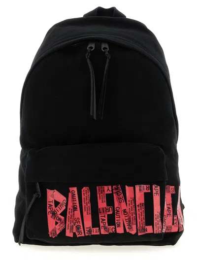 Balenciaga 'tape Type' Backpack In Black